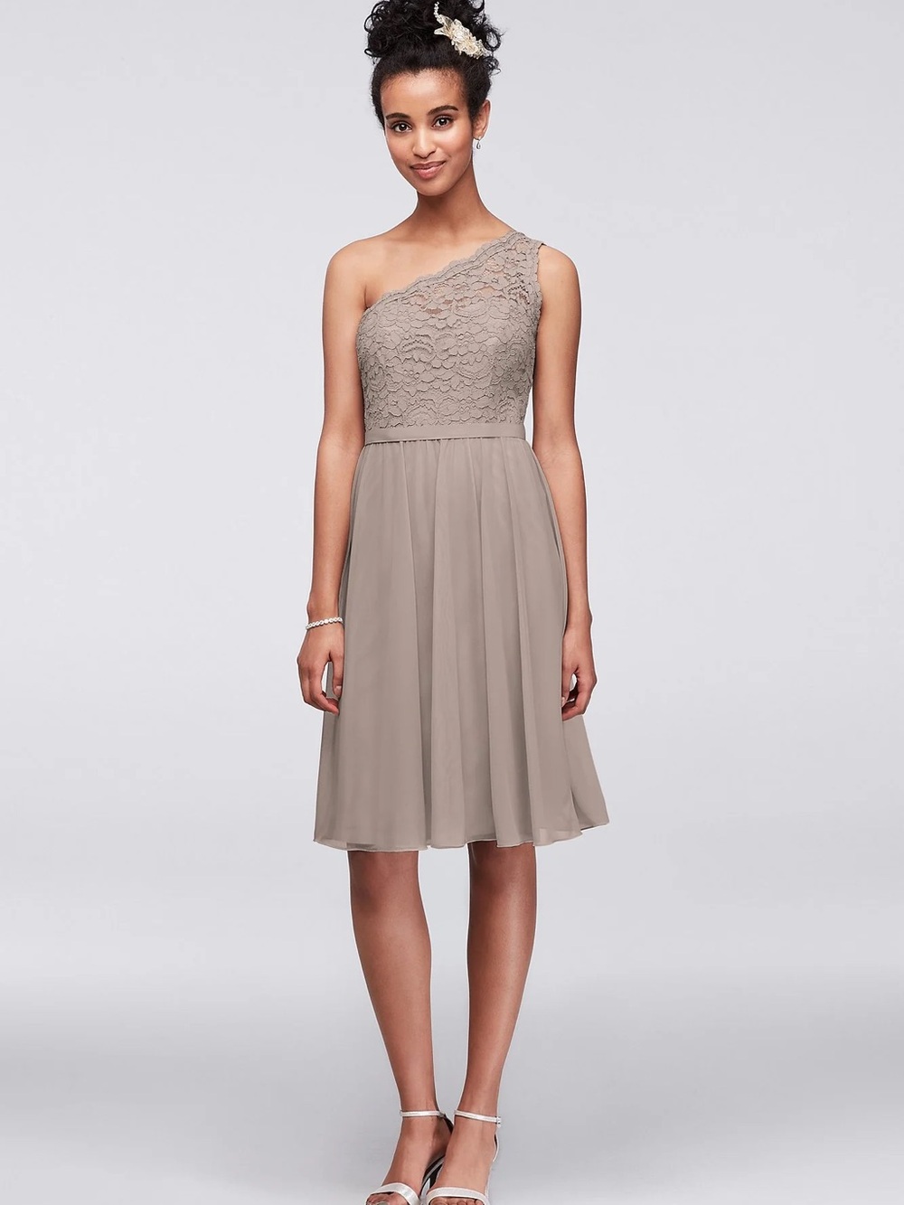 David’s Bridal One Shoulder Dress